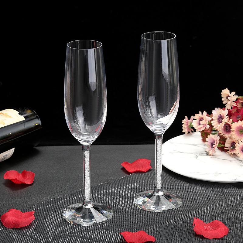 High-Grade Crystal Champagne and Red Wine Glass Set