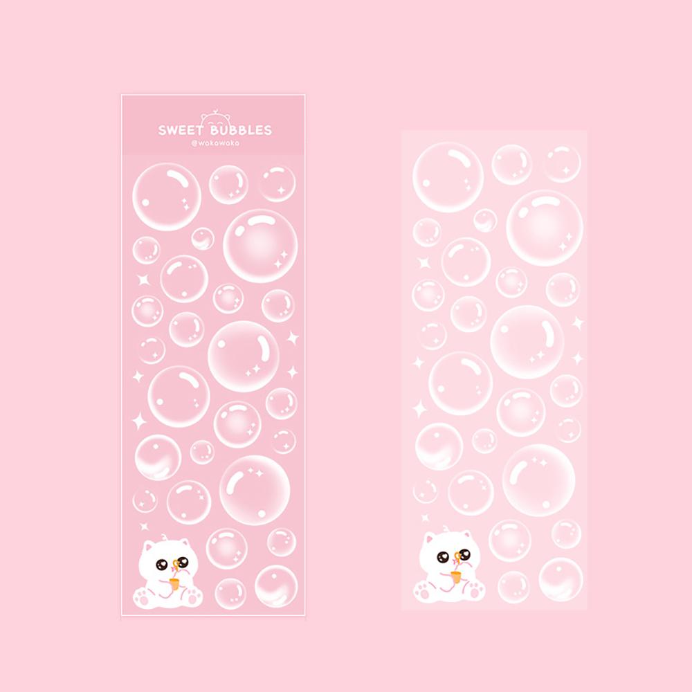 Korean Stickers Wholesale Original Transparent Bubble Ins Style Cute Hand Account with Card Stickers белый