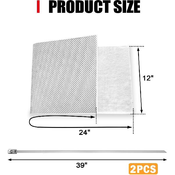 Exhaust Wrap Heat Shield Automotive Aluminum Material Muffler Wrap Ulation Armor, 12" X 24"