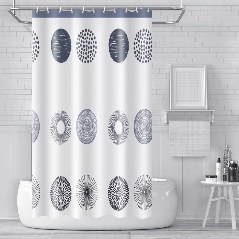 Waterproof Marble Print PEVA Shower Curtain - Moisture-Proof, Thickened Bathroom Partition