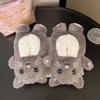 Funny Cat Doll Cotton Shoes Women Winter One Pedal Lazy Bread Shoes Comfortable Cute Floor Slippers