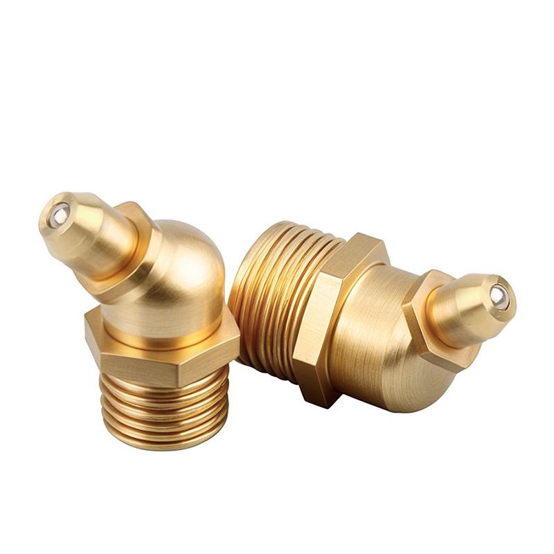 Yigu Brass Grease Fittings M6/M8/M10 Straight & 45° Angled Nipples, Connectors, Nozzles, Gun Accessories