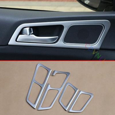 Matte Chrome Interior Door Handle Cover Surrounds For 2017-2021 Kia Sportage QL