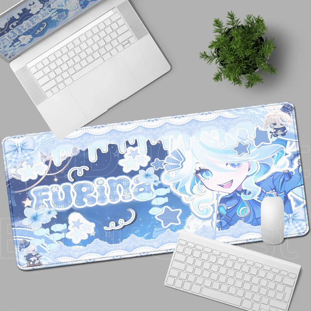 HD New Pretty Genshin Impact Furina Anime Mousepad Game Office PC Kawaii Girl Desk Mat Keyboard Mouse Pad Laptop Mice Mat Carpet