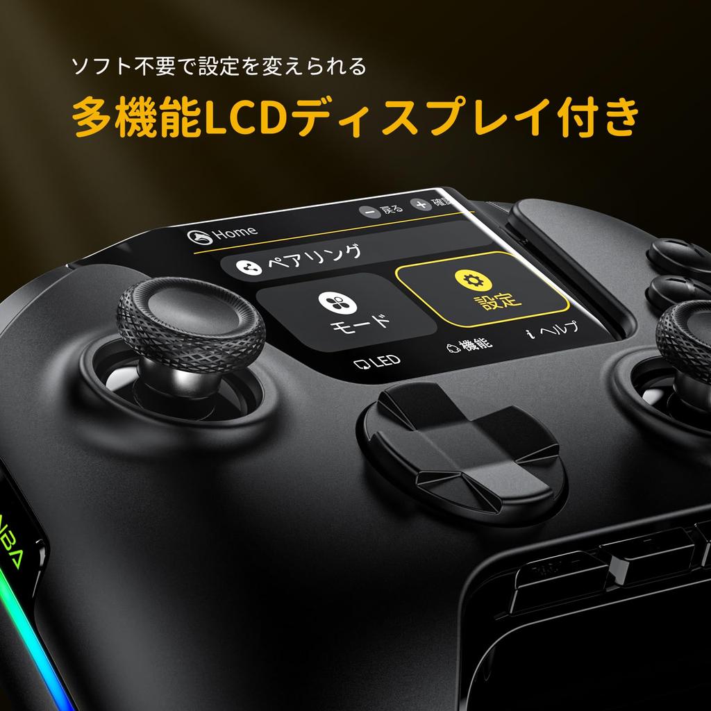 ManbaOne V2 PC Controller with LCD Switch 2 Hole Hole Rapid Fire Compatible with Switch and 1800mAh 4 Back Wired or Wireless Connection Multi-Function