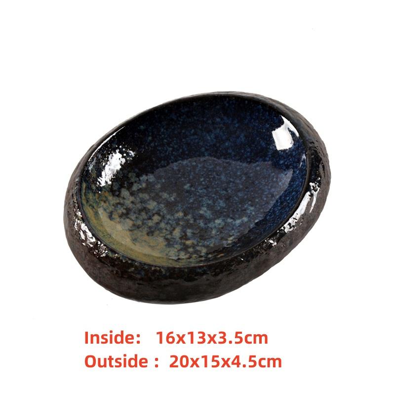 seafood Creative Stone Pattern Ceramic Bowl Thick Edge Sushi Bowl Sashimi Dessert Bowls Soup Bowls Restaurant Special Tableware