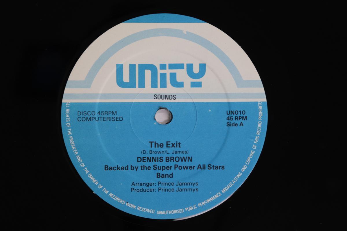

12inch Record DENNIS BROWN The Exit Version UN010 Unity Sounds 1985 UK Reggae Ska Dub Used