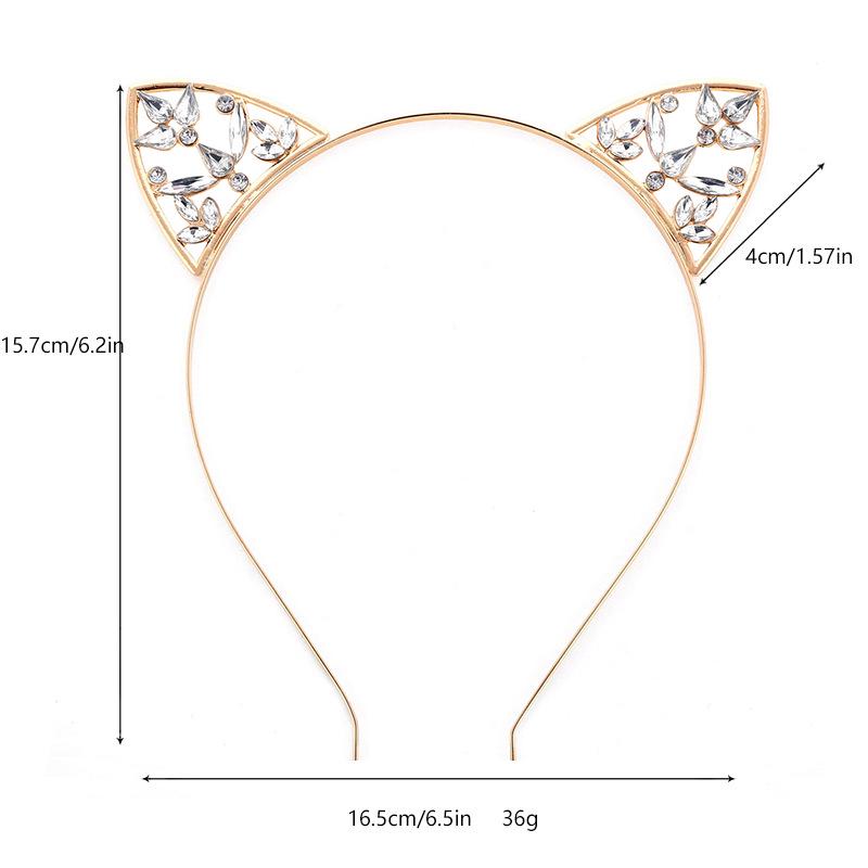 Crystal Rhinestone Cat & Rabbit Ear Headband - Colorful Sweet Accessory & Christmas Gift
