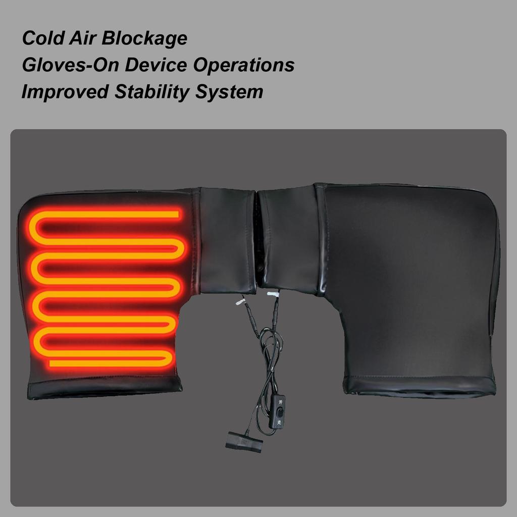 Heated Snowmobile Handlebar Muffs Windproof Hands Warmer Winter Cycling Mittens For Scooters ATVs Snowmobiles