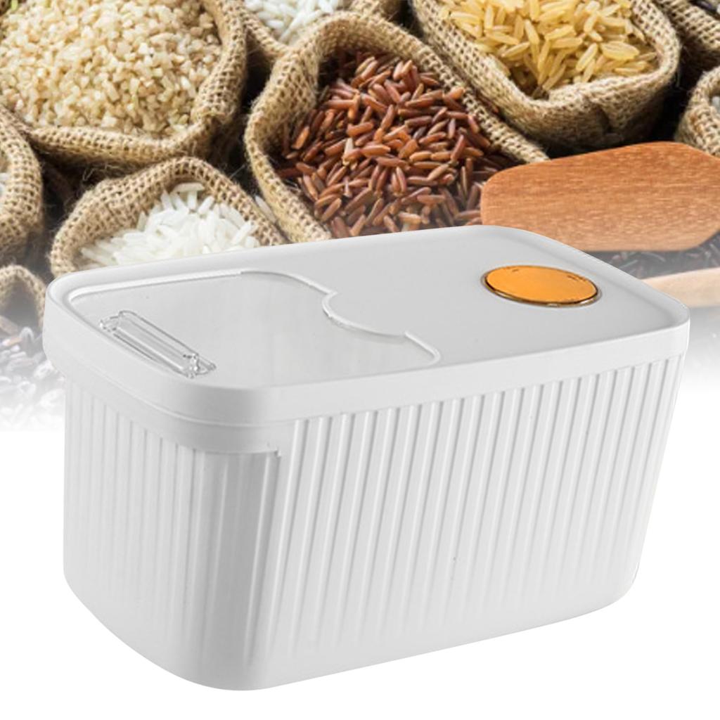 Rice Container Plastic Large Capacity Airtight with Lid Rice Bin for Grain Cereal Flours White 10kg