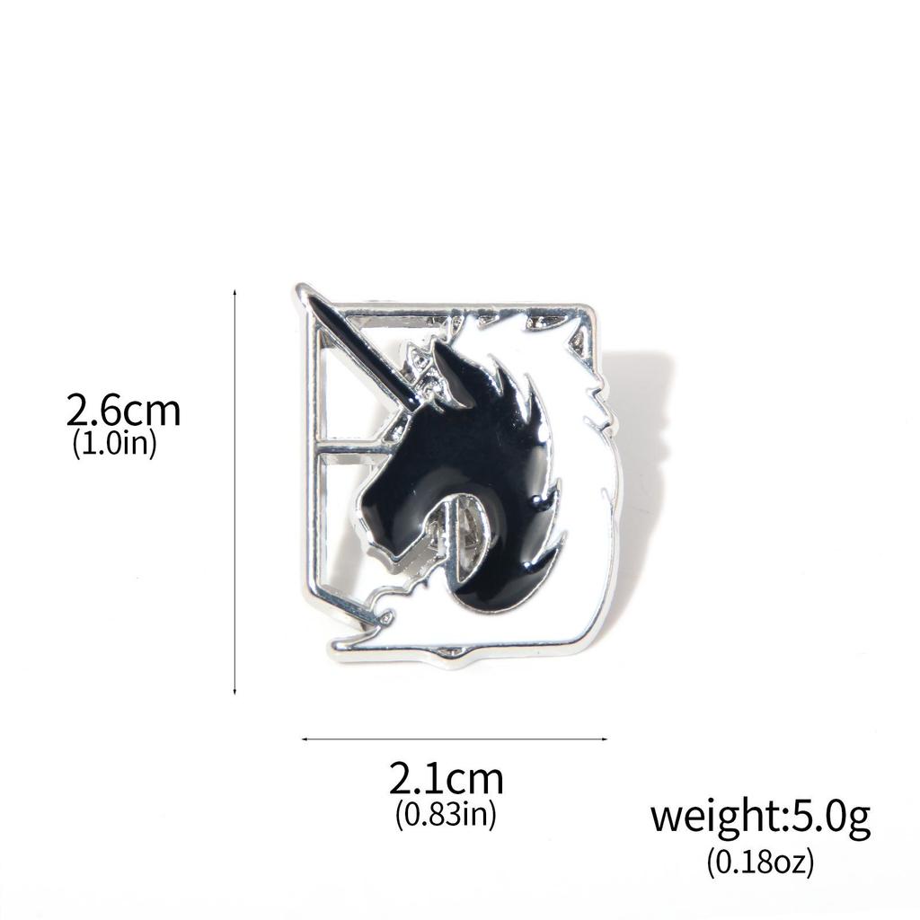 Attack On Titan Four Armies Logo Metal Brooch Keychain