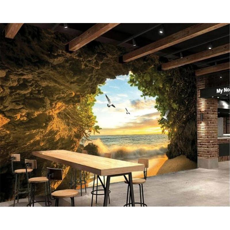 Cave Seagull Mural Living Room Bedroom Tv Background Wallpaper For Walls 3d Wallpapers Home Decor