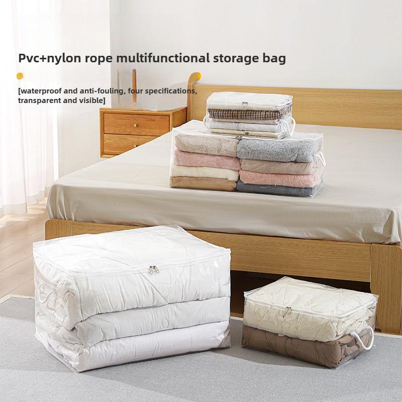 Household Clear Quilt Storage Bag, Large - Capacity Moisture - Proof Organizer for Comforters & Clothes, Moving Packing Bag