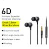 Wired Earphones 6d Stereo Bass Headphones With Microphone In-ear 3.5mm Headset Compatible For Xiaomi Phones