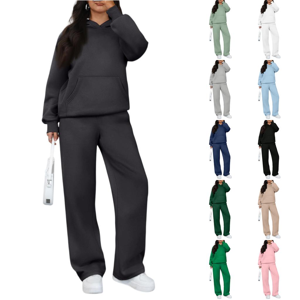Women's Casual Warm Hoodie Casual Pants Winter Sports Suit