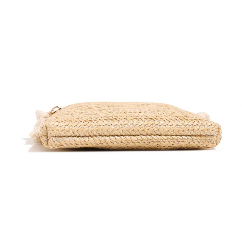 Niche Design Woven Shoulder Bag Korean Style Small Phone Bag Solid Straw Crossbody Bags Outdoor