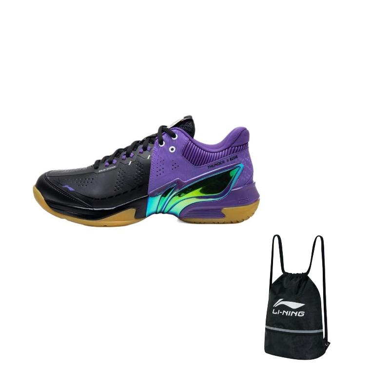 Li Ning Badminton Collection Thunder II PRO Synthetic Leather, Textile Coverage Support Badminton Shoes Unisex AYAW001-2