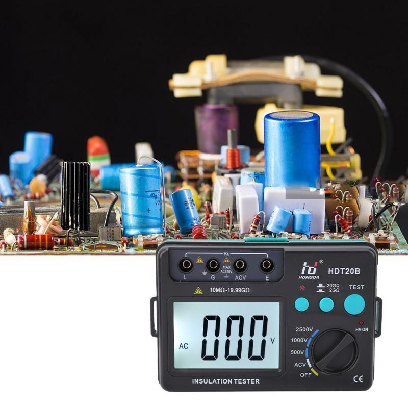Megohmmeter HDT20B 2500V Digital Insulation Resistance Tester Auto Range ohm Megohmmeter Electrical Test Meters Digital Insulation Resistance Tester Megohmmeter HDT20B 2500V Digital Insulation Resistance Tester Auto Range ohm Megohmmeter Electrical Test Meters Digital Insulation Resistance Tester