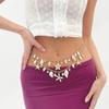 Gold Tone Waist Chain Fashionable Belly Chain with Sea Star and Faux Pearls Design for Ocean Charm Style