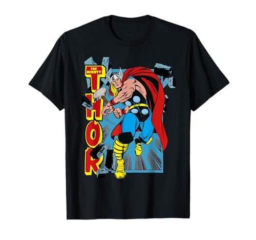 Marvel Classic Thor Breakthrough Poster Style T-Shirt