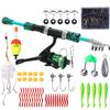 FTK Rod and Reel Set, Men's Telescopic Fishing Rod Set, Collapsible Portable Fishing Gear Starter, Compact Travelling Fishing Rods