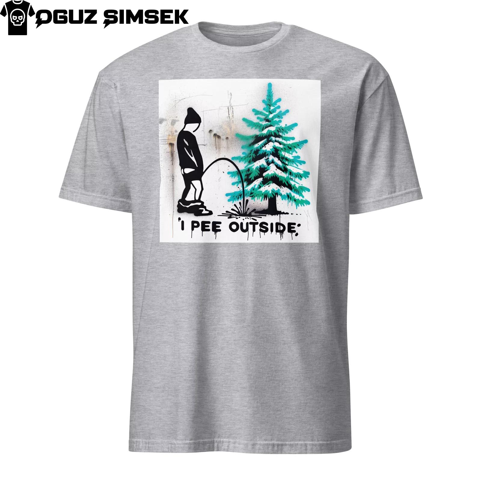 Funny Camping T-Shirt Mens Womens Tees Top | Unisex Tee | Graffiti Design: I Pee Outside L