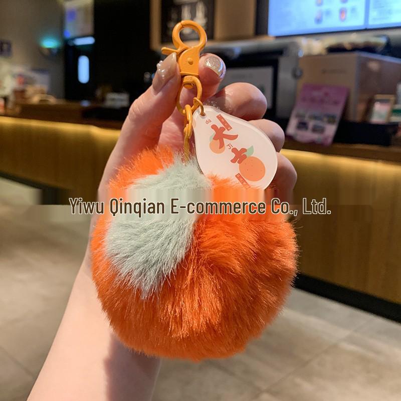 Portachiavi Ciondolo Peluche Uva e Cachi - Regalo Carino per Coppie e Studenti