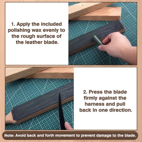 LEONTOOL Leather Strop Kit, Double-Sided Leather Strop Paddle Kit, Knife Sharpener with Ergonomic Handle, Knife Strop for Sharpening Knives, Includes