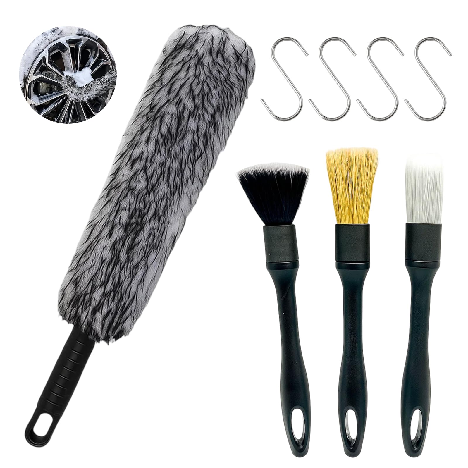 

Wheel Brush, Set of 8, Car Wash Brush, Car Wash Set, Tire Brush, Wheel