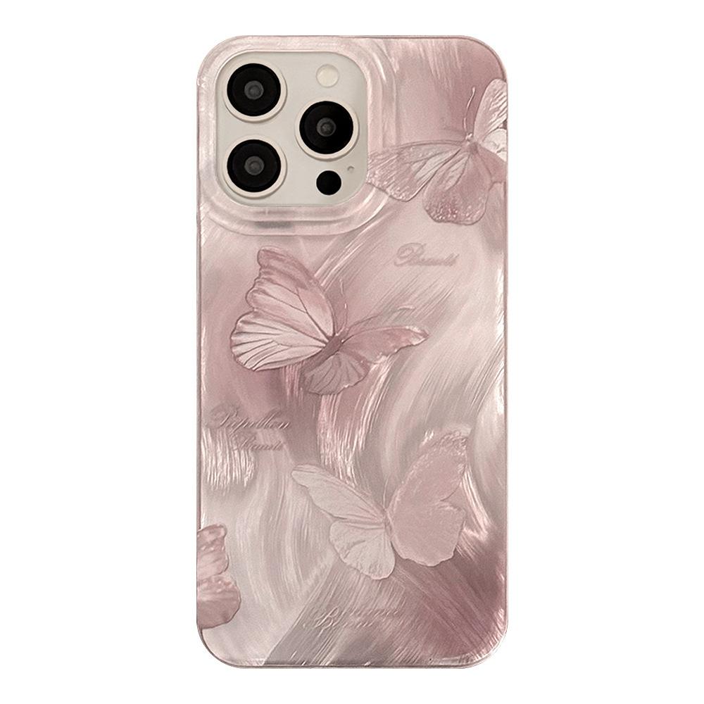 Feather Ins Pink Butterfly Applicable To Apple 15pro Max Mobile Case IPhone 16 Pendant 12 Hard 14 Fairy 13