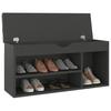 VidaXL Shoe Bench with Cushion Grey 104x30x49 Cm Chipboard