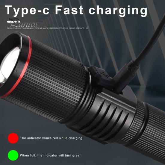 UV Flashlight 395nm Black Light USB Rechargeable Zoom Function Waterproof Portable Ultraviolet Torch Light