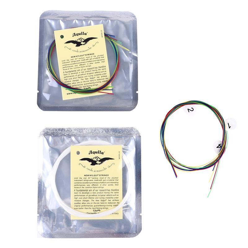 4-teiliges Ukulele-Gitarrensaiten-Set, bunte Nylonsaiten für 21/23/26 Zoll Ukulele