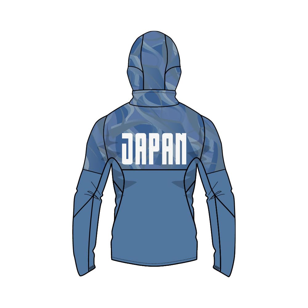 Mizuno Authentic Stretch Cloth Hoodie with JAPAN Logo and MUGEN GRAPHIC Parisian Blue Player-Inspired Jersey, 32MCBPA3,