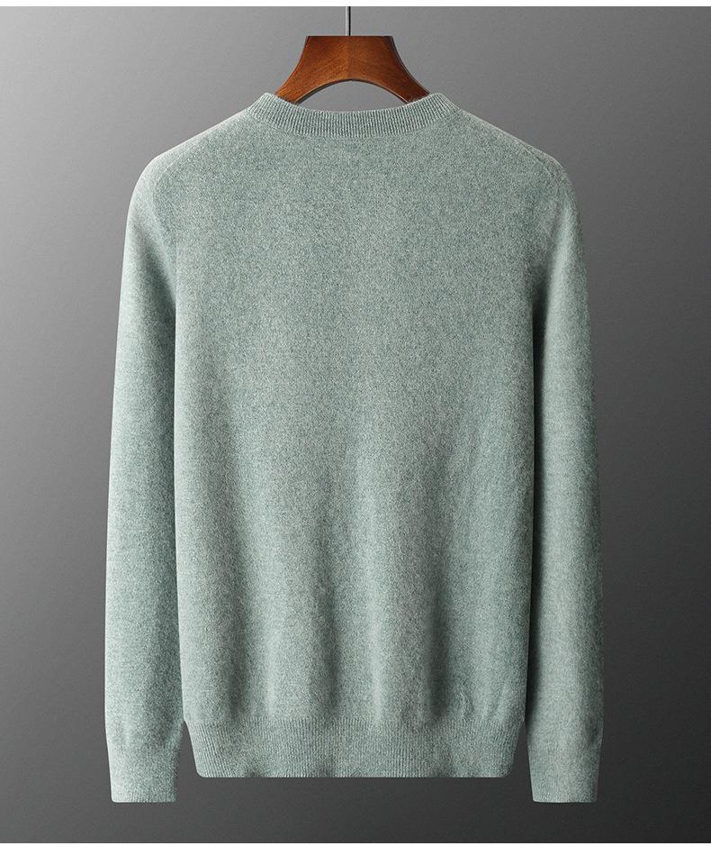 Herren Pullover aus reiner Kaschmirwolle mit Rundhalsausschnitt - Herbst/Winter Business Casual Strickpullover