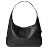 Gucci Jackie 1961 Měkká zrnitá kožená taška přes rameno Střední Dámská Černá 863136-AAGDJ-1000
