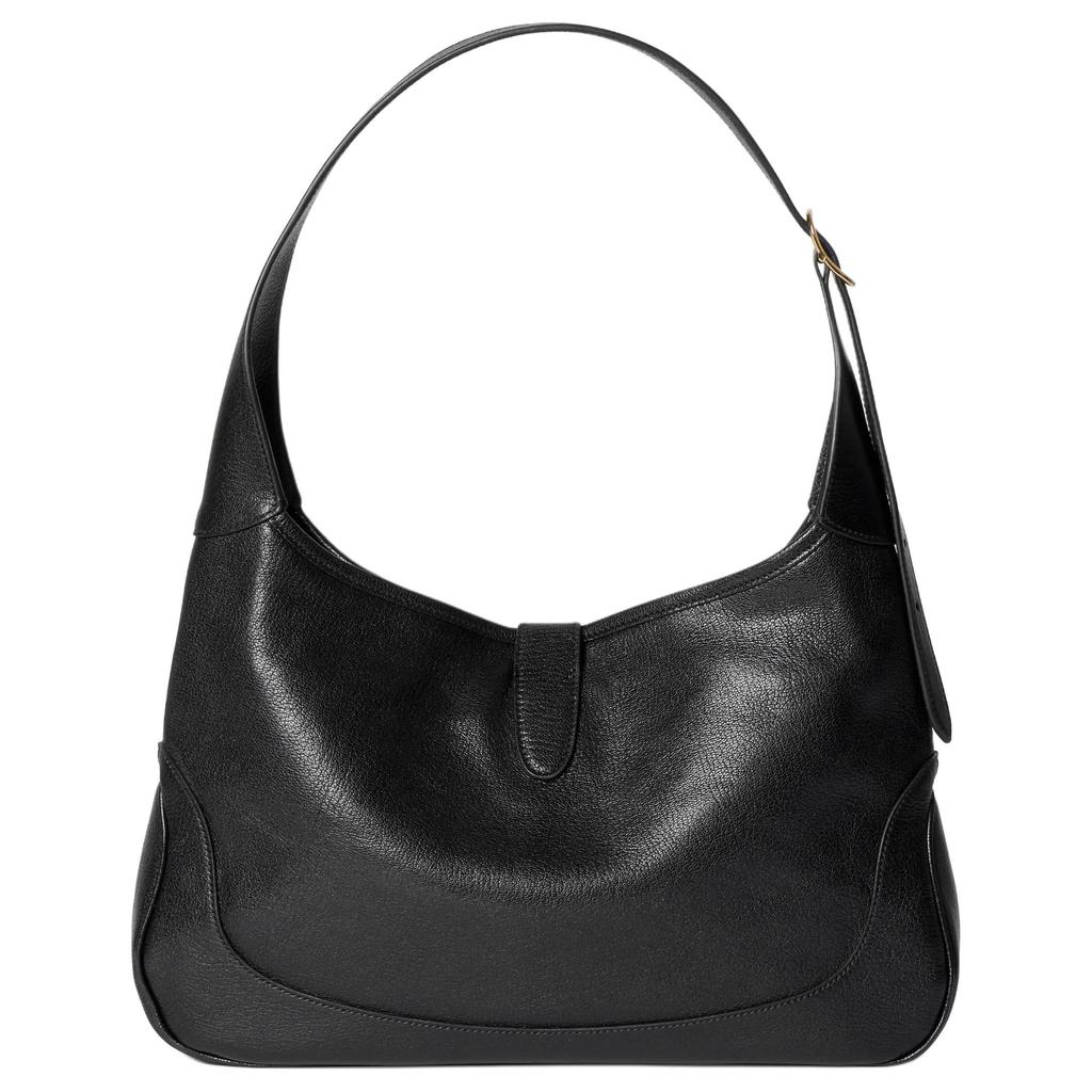 Gucci Jackie 1961 Měkká zrnitá kožená taška přes rameno Střední Dámská Černá 863136-AAGDJ-1000