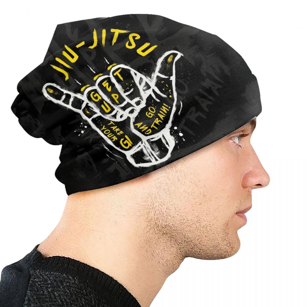 Gesture Go Train Brazilian Jiu Jitsu BJJ Skullies Beanies Caps Unisex Street Winter Warme Strickmütze Erwachsene BJJ Faustmütze