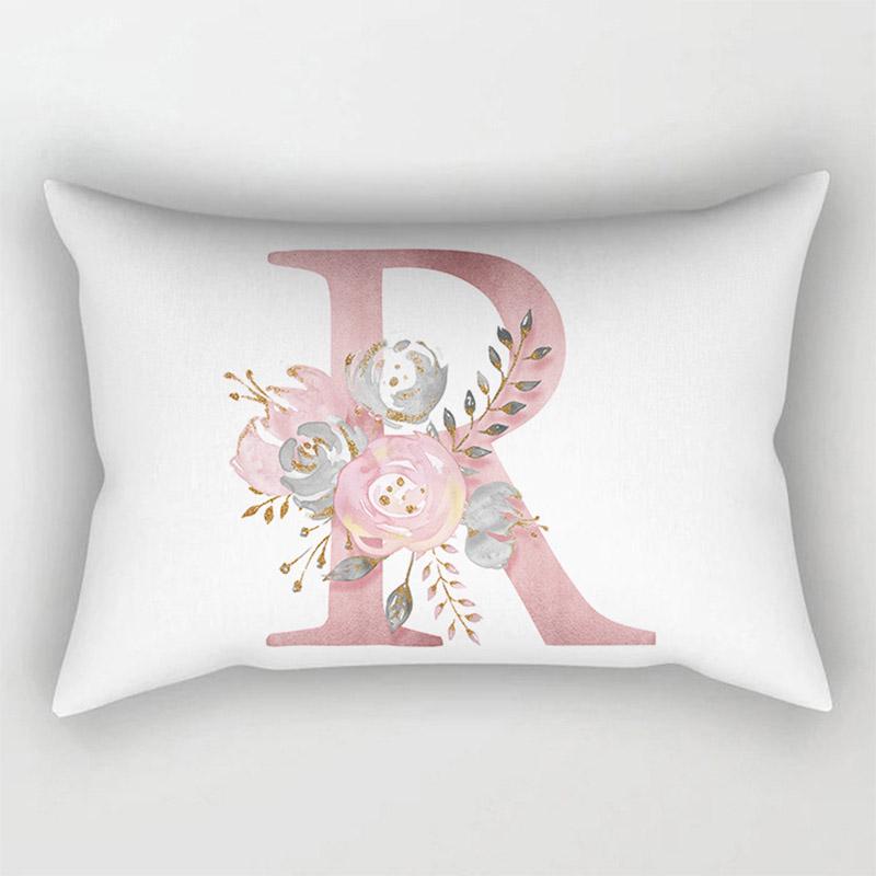 Fashion 26 Letter Pillow Case Pillow cover English Alphabet Pillow Case Home Decoration Pillow Case Flowers Pillow Case Fashion Pillow cover