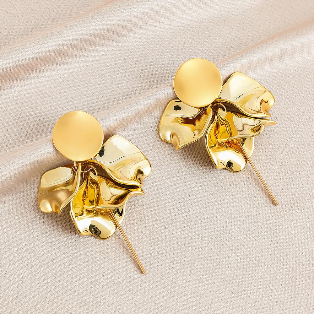 Pinkdudu Rose Flower Petal Drop Earrings Resin Gradient Color Flower Earrings Women Jewelry PD2382PD2382