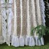 French Rococo Light Luxury Curtain Finished Semi-blackout Vintage Jacquard Princess Lace Hook Punch Bedroom Curtain