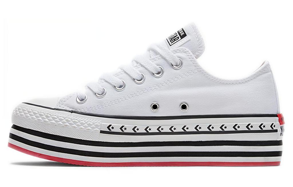 Chuck Taylor All Star Wmns Converse Platform Layer Low 'Logo Play - White' Donna 566762C