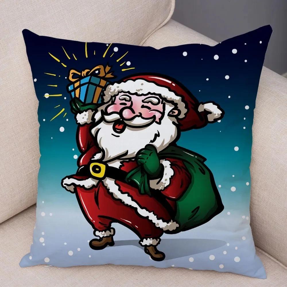 Christmas Themed Pillowcases Car Accessories Office Santa Claus Living Room Sofa Home Pillowcases