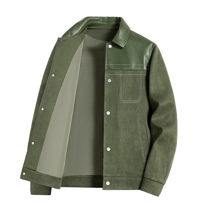 Men's Suede Plush Jacket: Warm, Thickened, Casual Wear for Spring, Autumn, and Winter