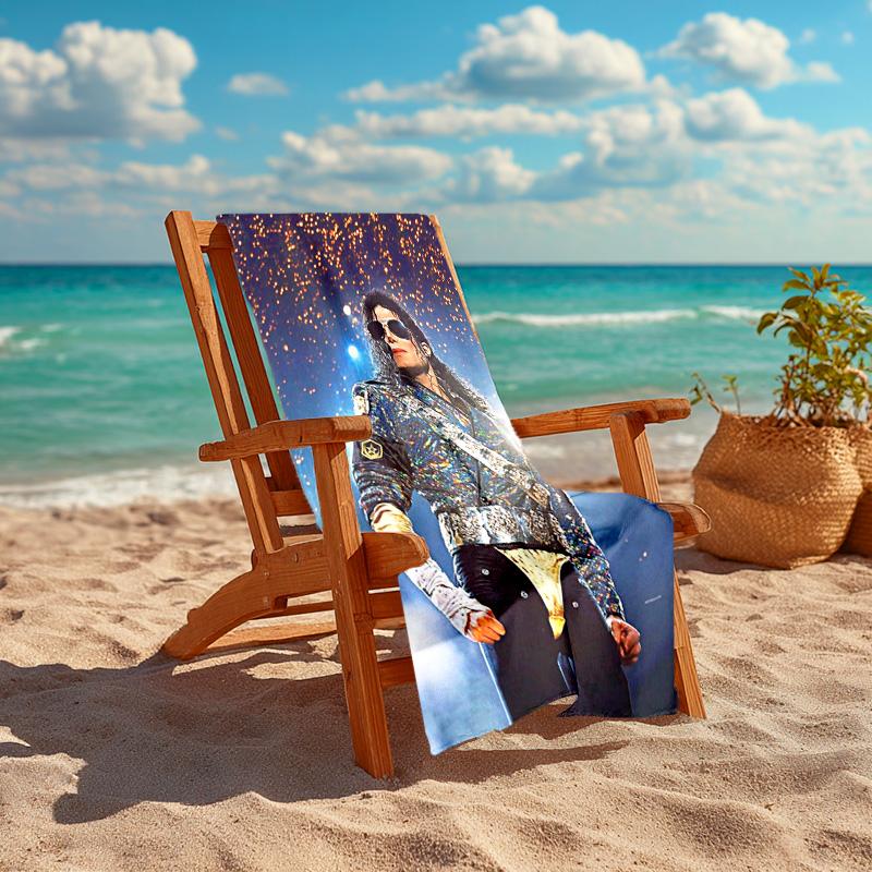 Amerikanische Musik Rock Michael Joseph Jackson Strandtuch Outdoor Camping Urlaub Schwimmen Strandtuch Outdoor Saugfähiges Badetuch Y4