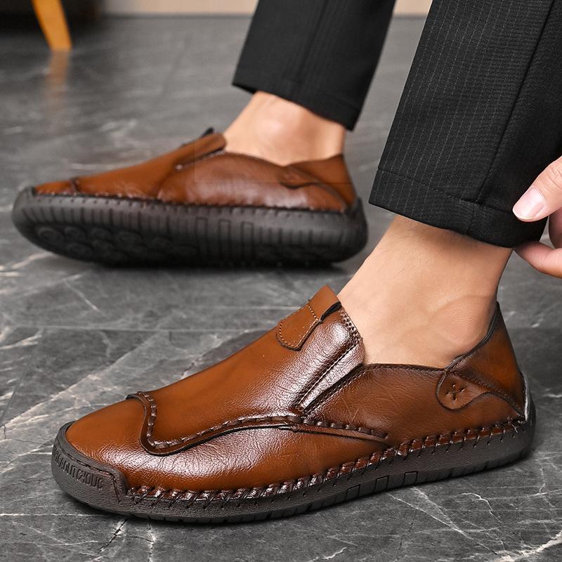 Leisure Flat Shoes Men Ultra-light Classic Driving Shoes Comfortable Soft Leather Shoes Men's Casual Shoes