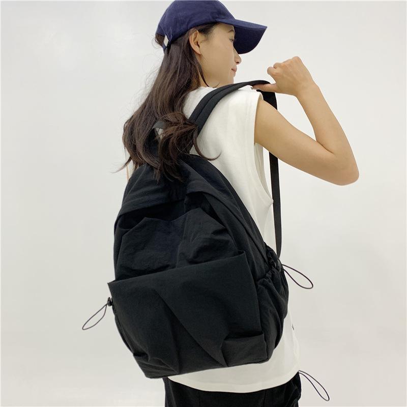 Schoolbag New Fashion Solid Color Backpack Female College School Bag Male Computer Bag High School Travel Bag Junior High School Backpack