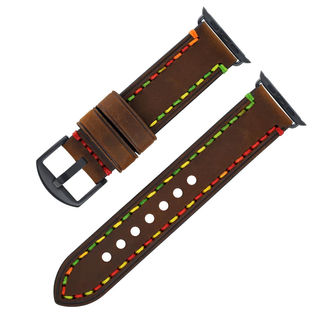 Applicable To Apple Iwatchse/6/5/4/3/2 Watch Sports First Layer Cowhide Crazy Horse Strap Accessories