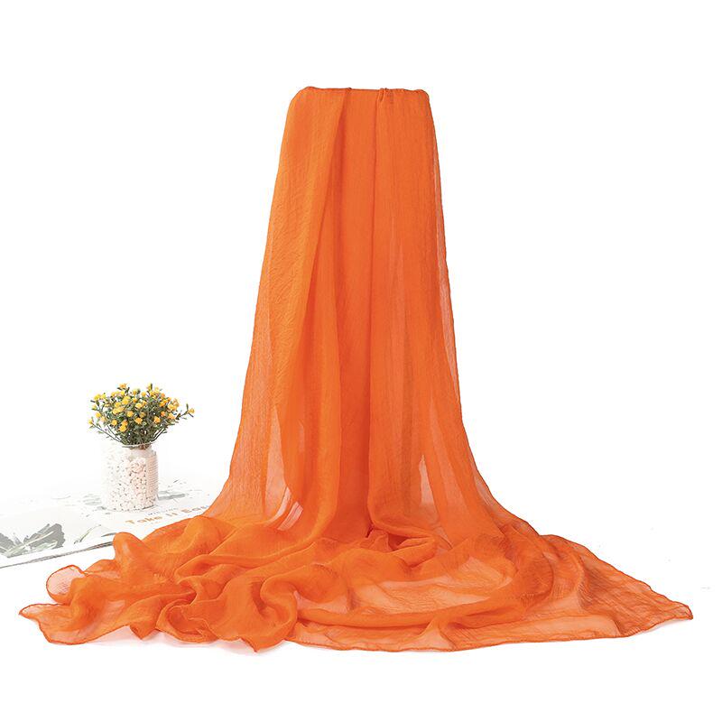 Versatile Big Red Silk Chiffon Scarf: Korean-Style Shawl & Sunscreen Wrap for All Seasons