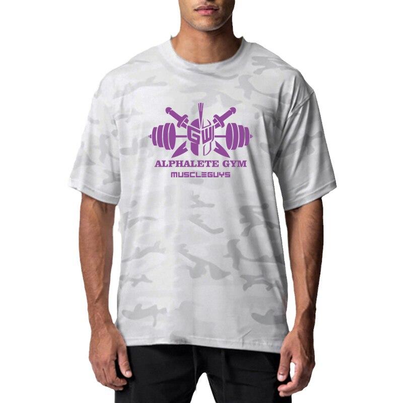 

Мужская камуфляжная футболка Do The Work со свободными плечами, спортивная футболка для тренажерного зала, бодибилдинга, фитнеса, быстросохнущая сетка, летняя спортивная футболка большого размера XXL белый